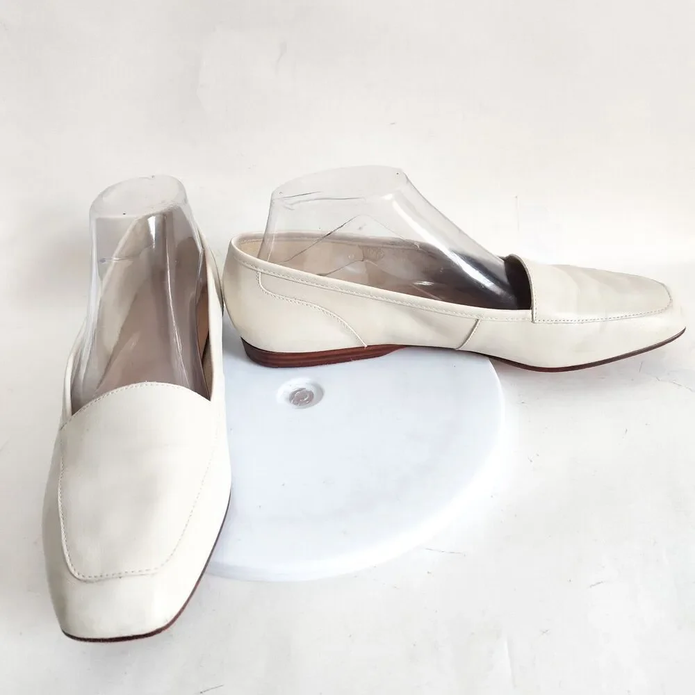Enzo Angiolini All Leather Sole Cream Slip On Vintage Loafers Flats Liberty 9.5_6